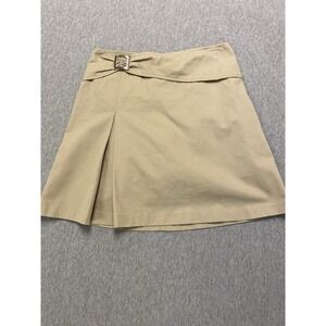 VTG Khaki Pleat Wrap Skirt W/ Built In Shorts Size 14 Youth Or Size 0-00 Women